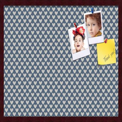 PinPix Decorative pin Cork Bulletin Board Made from self-Healing Canvas, Retro Pattern Printed at 30x20 Inches and Framed in Classic Mahogany Frame(WOM59504)
