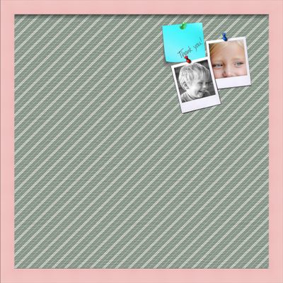 PinPix Decorative pin Cork Bulletin Board Made from Canvas, Retro Pattern Printed at 20x20 Inches and Framed in Baby Pink Stain on Beech (PinPix-386)