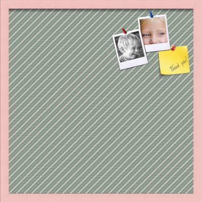 PinPix Decorative pin Cork Bulletin Board Made from Canvas, Retro Pattern Printed at 24x24 Inches and Framed in Baby Pink Stain on Beech (PinPix-386)