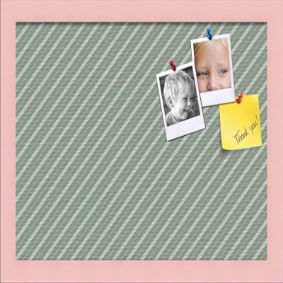 PinPix Decorative pin Cork Bulletin Board Made from Canvas, Retro Pattern Printed at 18x12 Inches and Framed in Baby Pink Stain on Beech (PinPix-386)