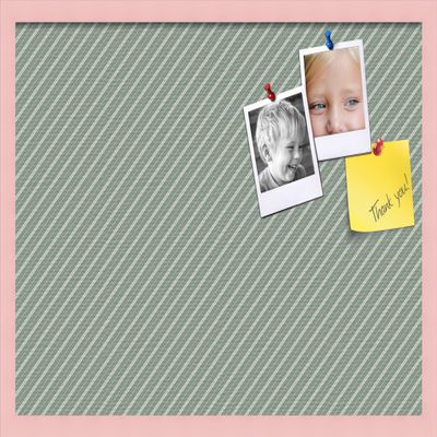 PinPix Decorative pin Cork Bulletin Board Made from Canvas, Retro Pattern Printed at 30x20 Inches and Framed in Baby Pink Stain on Beech (PinPix-386)