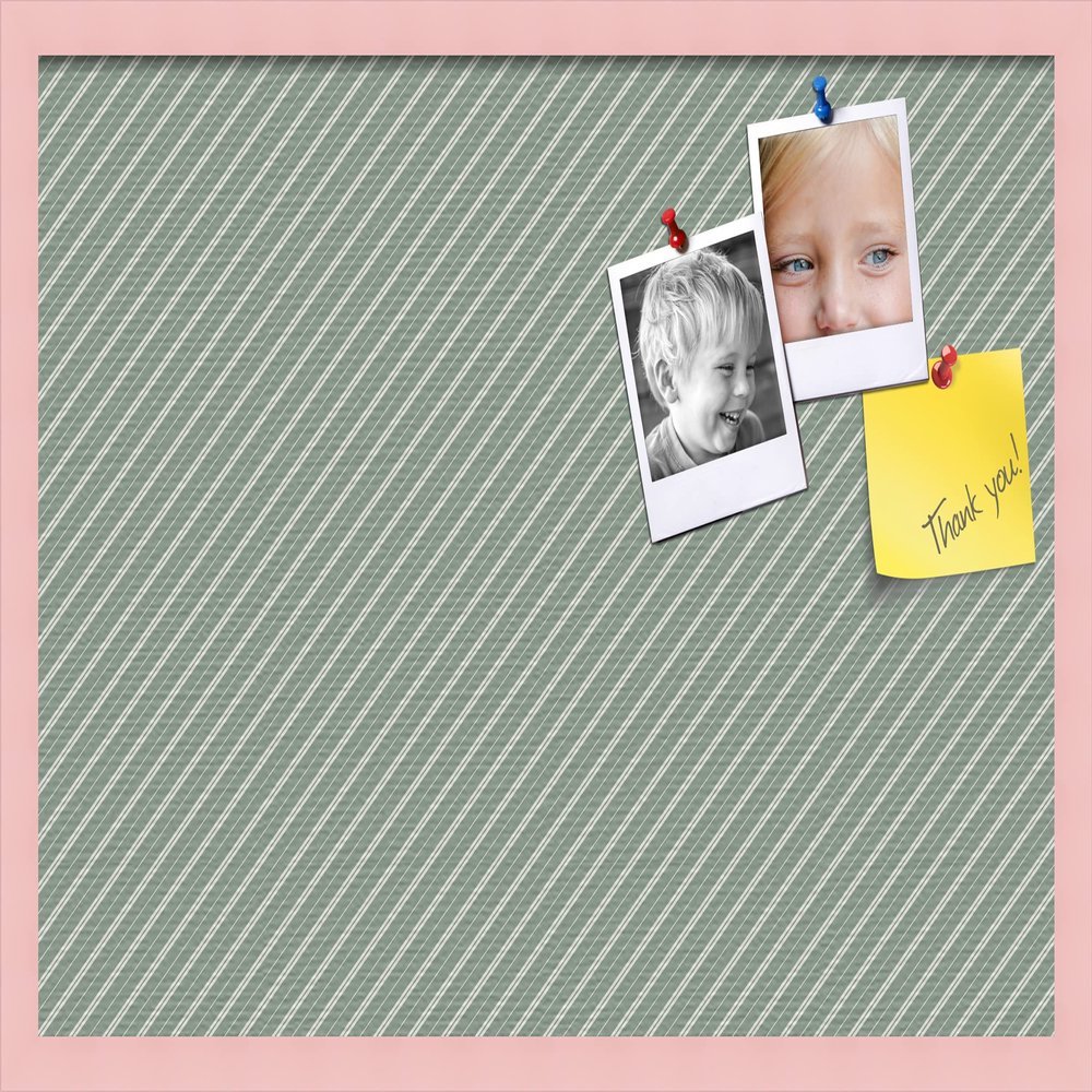 PinPix Decorative pin Cork Bulletin Board Made from Canvas, Retro Pattern Printed at 30x20 Inches and Framed in Baby Pink Stain on Beech (PinPix-386)
