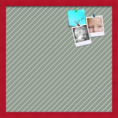 PinPix Decorative pin Cork Bulletin Board Made from self-Healing Canvas, Retro Pattern Printed at 20x20 Inches and Framed in Red Stain on Beech(WOM56673)