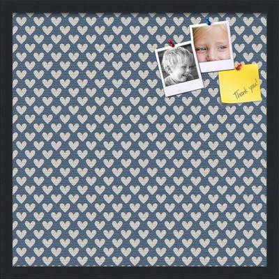 PinPix Decorative pin Cork Bulletin Board Made from Canvas, Retro Pattern Printed at 20x20 Inches and Framed in Satin Black (PinPix-378)