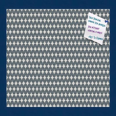 PinPix Decorative pin Cork Bulletin Board Made from Canvas, Retro Pattern Printed at 18x12 Inches and Framed in Blue Stain on Beech (PinPix-382)