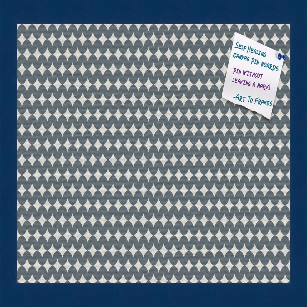 PinPix Decorative pin Cork Bulletin Board Made from Canvas, Retro Pattern Printed at 18x12 Inches and Framed in Blue Stain on Beech (PinPix-382)