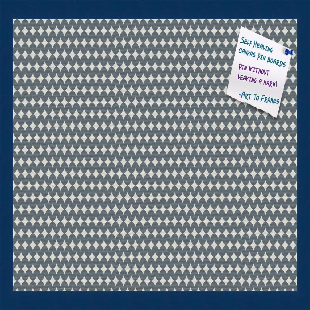 PinPix Decorative pin Cork Bulletin Board Made from Canvas, Retro Pattern Printed at 24x16 Inches and Framed in Blue Stain on Beech (PinPix-382)
