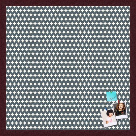PinPix Decorative pin Cork Bulletin Board Made from self-Healing Canvas, Retro Pattern Printed at 20x20 Inches and Framed in Classic Mahogany Frame(WOM59504)