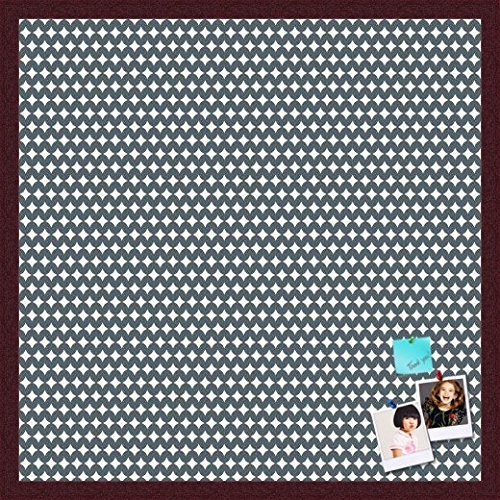PinPix Decorative pin Cork Bulletin Board Made from self-Healing Canvas, Retro Pattern Printed at 24x24 Inches and Framed in Classic Mahogany Frame(WOM59504)