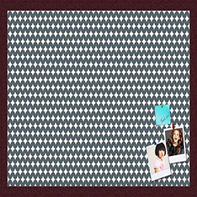 PinPix Decorative pin Cork Bulletin Board Made from self-Healing Canvas, Retro Pattern Printed at 24x16 Inches and Framed in Classic Mahogany Frame(WOM59504)