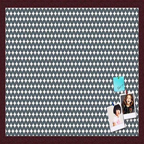 PinPix Decorative pin Cork Bulletin Board Made from self-Healing Canvas, Retro Pattern Printed at 24x16 Inches and Framed in Classic Mahogany Frame(WOM59504)