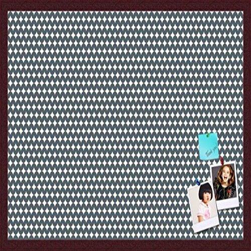 PinPix Decorative pin Cork Bulletin Board Made from self-Healing Canvas, Retro Pattern Printed at 30x20 Inches and Framed in Classic Mahogany Frame(WOM59504)