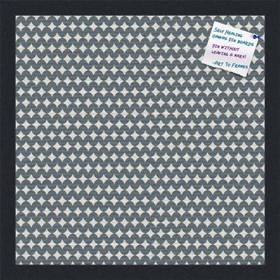 PinPix Decorative pin Cork Bulletin Board Made from Canvas, Retro Pattern Printed at 16x16 Inches and Framed in Satin Black (PinPix-382)