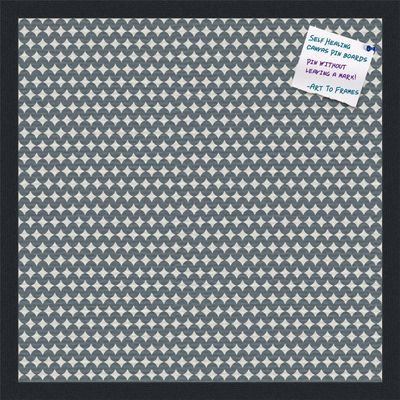 PinPix Decorative pin Cork Bulletin Board Made from Canvas, Retro Pattern Printed at 20x20 Inches and Framed in Satin Black (PinPix-382)