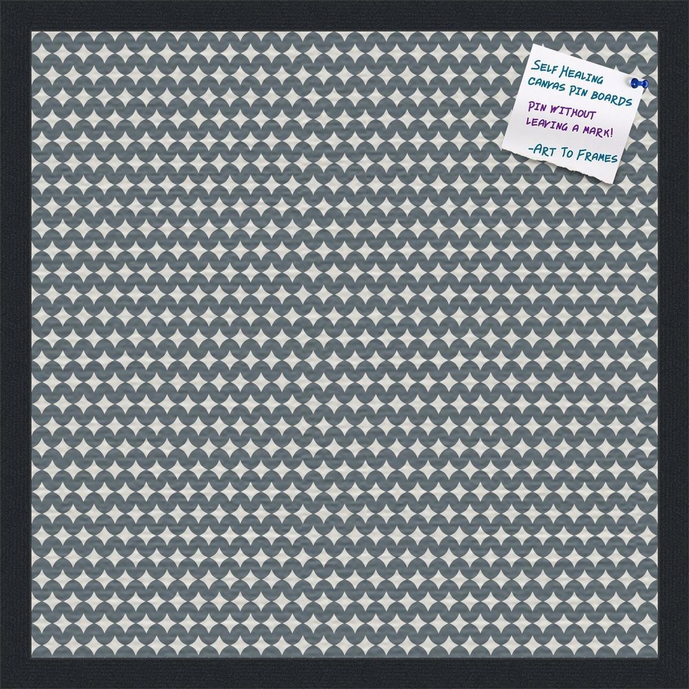 PinPix Decorative pin Cork Bulletin Board Made from Canvas, Retro Pattern Printed at 20x20 Inches and Framed in Satin Black (PinPix-382)