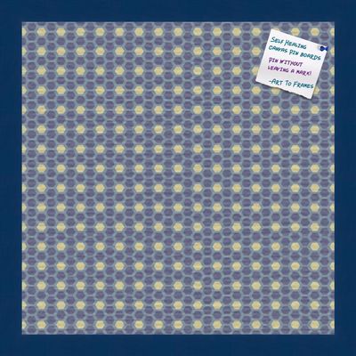 PinPix Decorative pin Cork Bulletin Board Made from Canvas, Classic Pattern Printed at 16x16 Inches and Framed in Blue Stain on Beech (PinPix-402)