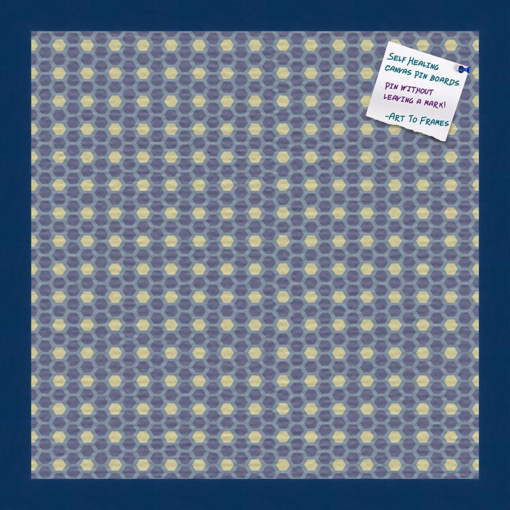 PinPix Decorative pin Cork Bulletin Board Made from Canvas, Classic Pattern Printed at 16x16 Inches and Framed in Blue Stain on Beech (PinPix-402)