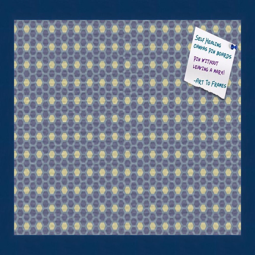 PinPix Decorative pin Cork Bulletin Board Made from Canvas, Classic Pattern Printed at 18x12 Inches and Framed in Blue Stain on Beech (PinPix-402)