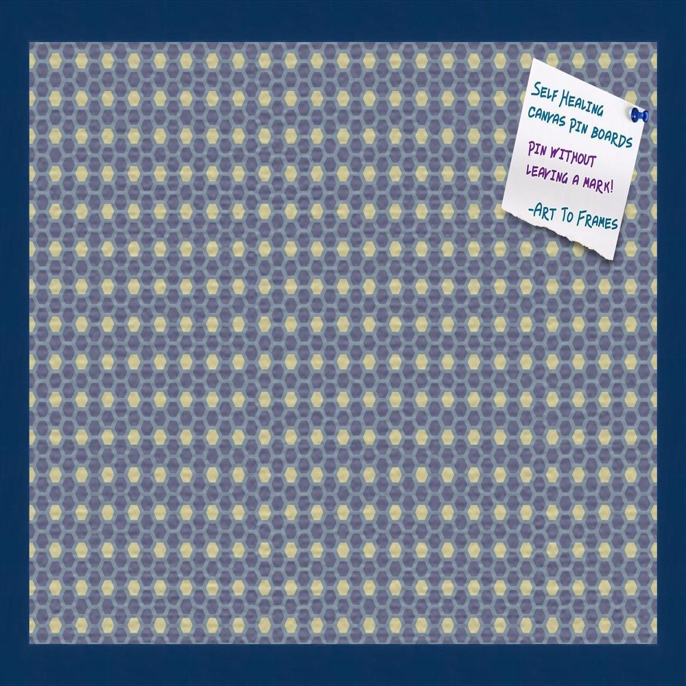 PinPix Decorative pin Cork Bulletin Board Made from Canvas, Classic Pattern Printed at 24x16 Inches and Framed in Blue Stain on Beech (PinPix-402)