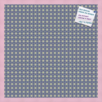 PinPix Decorative pin Cork Bulletin Board Made from Canvas, Classic Pattern Printed at 24x24 Inches and Framed in Baby Pink Stain on Beech (PinPix-402)