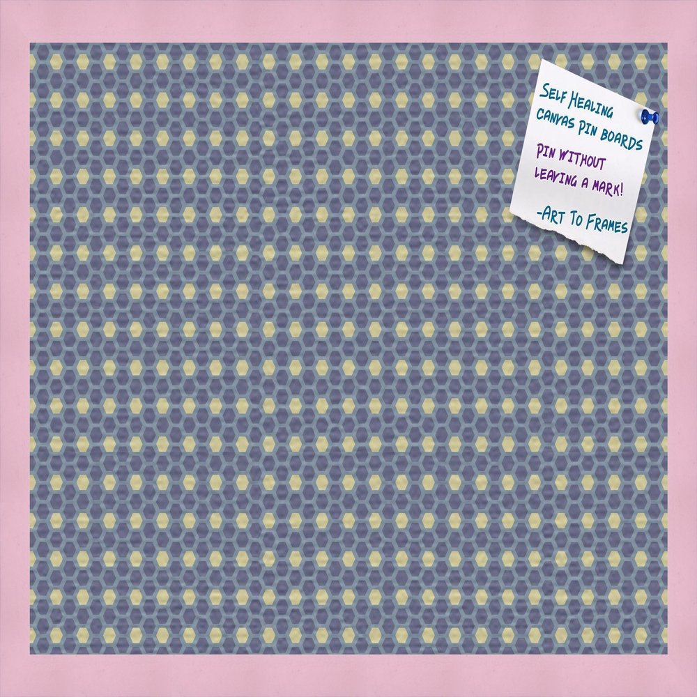PinPix Decorative pin Cork Bulletin Board Made from Canvas, Classic Pattern Printed at 24x16 Inches and Framed in Baby Pink Stain on Beech (PinPix-402)