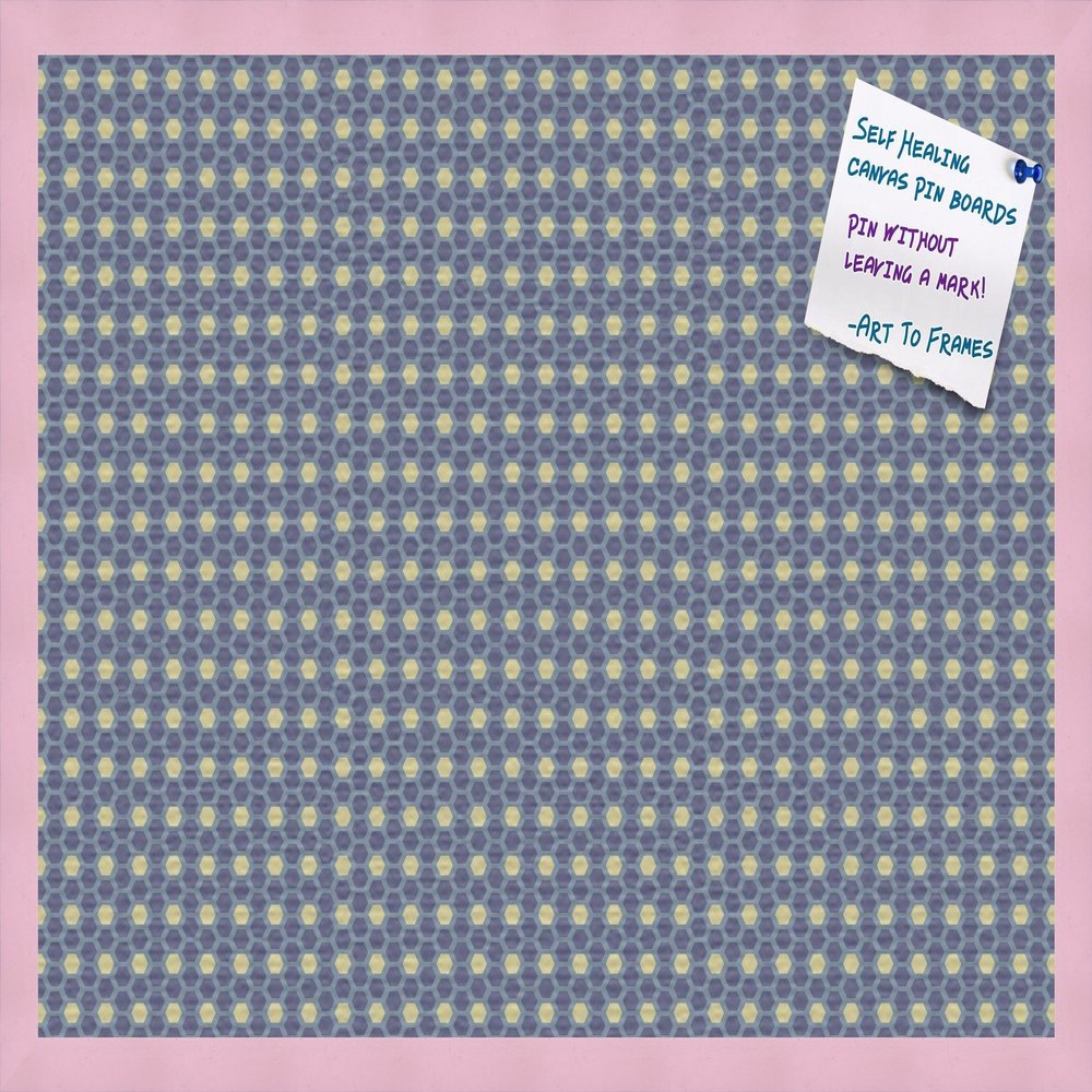 PinPix Decorative pin Cork Bulletin Board Made from Canvas, Classic Pattern Printed at 30x20 Inches and Framed in Baby Pink Stain on Beech (PinPix-402)