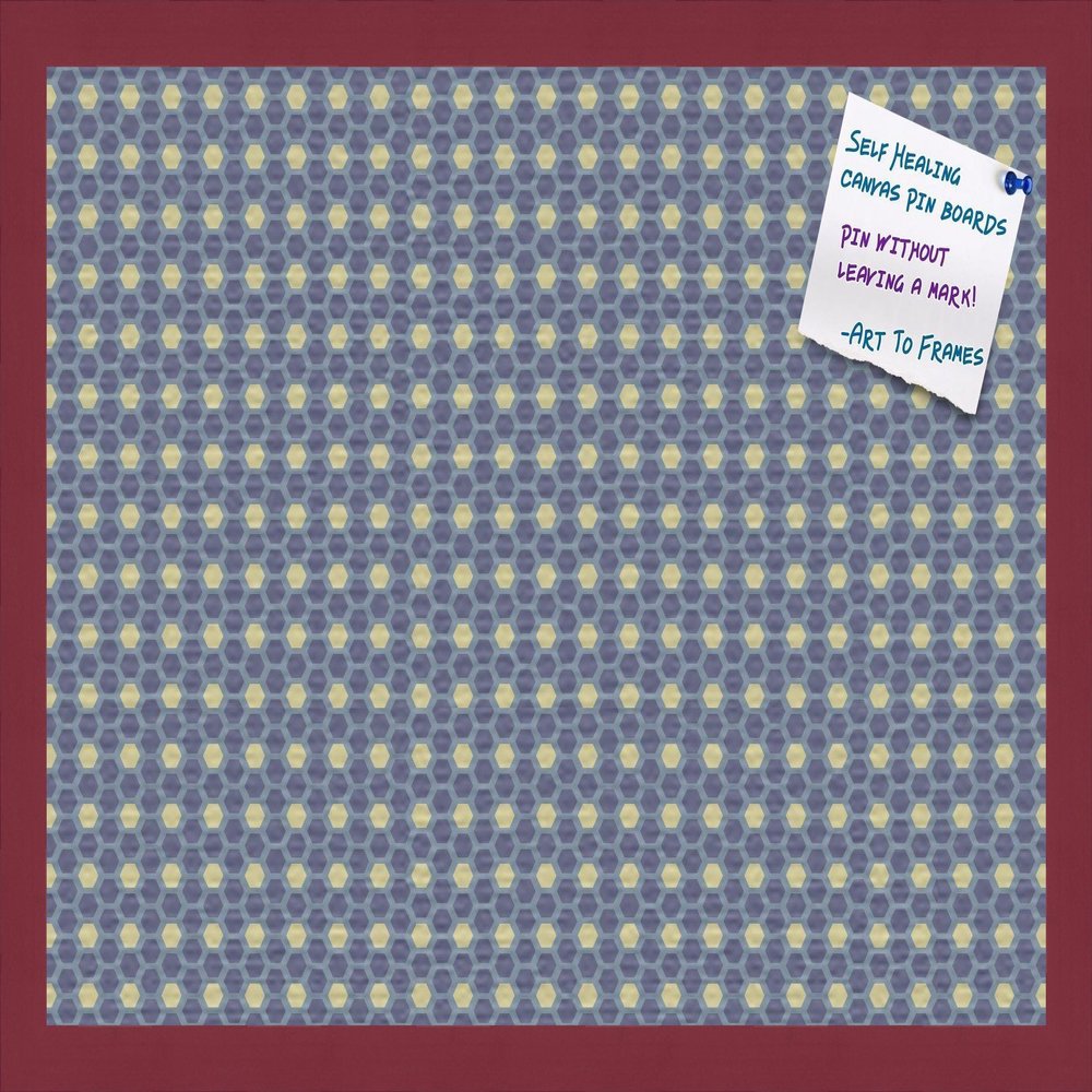PinPix Decorative pin Cork Bulletin Board Made from self-Healing Canvas, Classic Pattern Printed at 24x16 Inches and Framed in Red Stain on Beech(WOM56673)