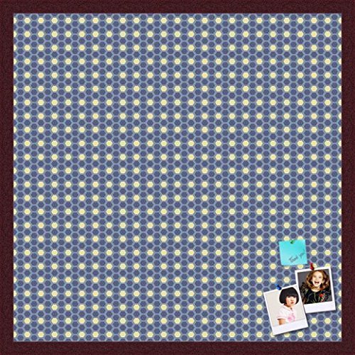 PinPix Decorative pin Cork Bulletin Board Made from self-Healing Canvas, Classic Pattern Printed at 24x24 Inches and Framed in Classic Mahogany Frame(WOM59504)