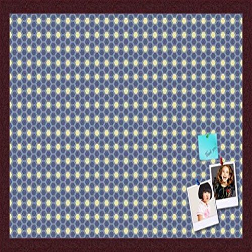 PinPix Decorative pin Cork Bulletin Board Made from self-Healing Canvas, Classic Pattern Printed at 24x16 Inches and Framed in Classic Mahogany Frame(WOM59504)