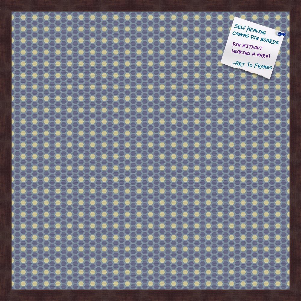 PinPix Decorative pin Cork Bulletin Board Made from self-Healing Canvas, Classic Pattern Printed at 24x24 Inches and Framed in Coffee(WOM1343)
