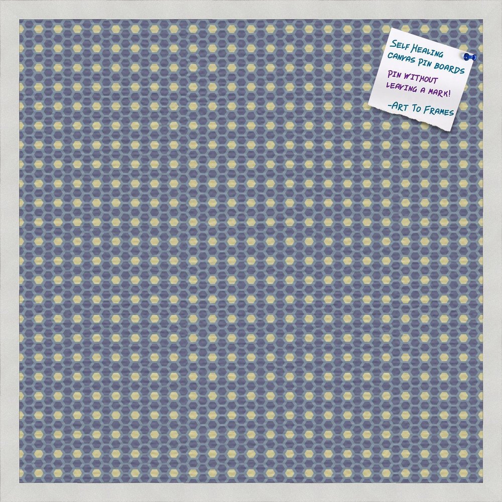 PinPix Decorative pin Cork Bulletin Board Made from self-Healing Canvas, Classic Pattern Printed at 24x24 Inches and Framed in Satin White Frame(WOM59504)