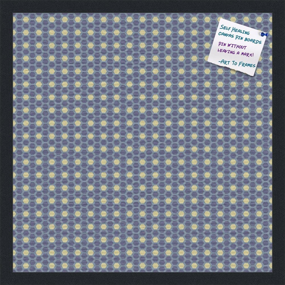 PinPix Decorative pin Cork Bulletin Board Made from Canvas, Classic Pattern Printed at 20x20 Inches and Framed in Satin Black (PinPix-402)