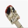 PIRATE BONES BLOOD KNIFE SKULL SKELETON WOOD CARVING PADDLE OAR view 2