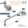 AA Faucet Wok Range Center-On Automatic Faucet with 14" Spout & 3/8" Male Inlet for Restaurant Kitchen AA-510G (3/8" Inlet 14" Spout) view 2