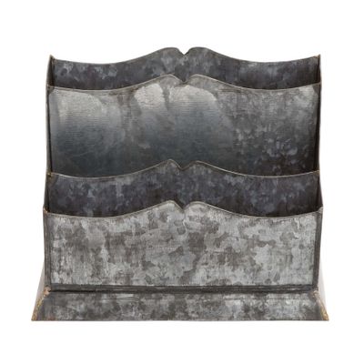 Deco 79 Metal Magazine Holder, 12 by 7"