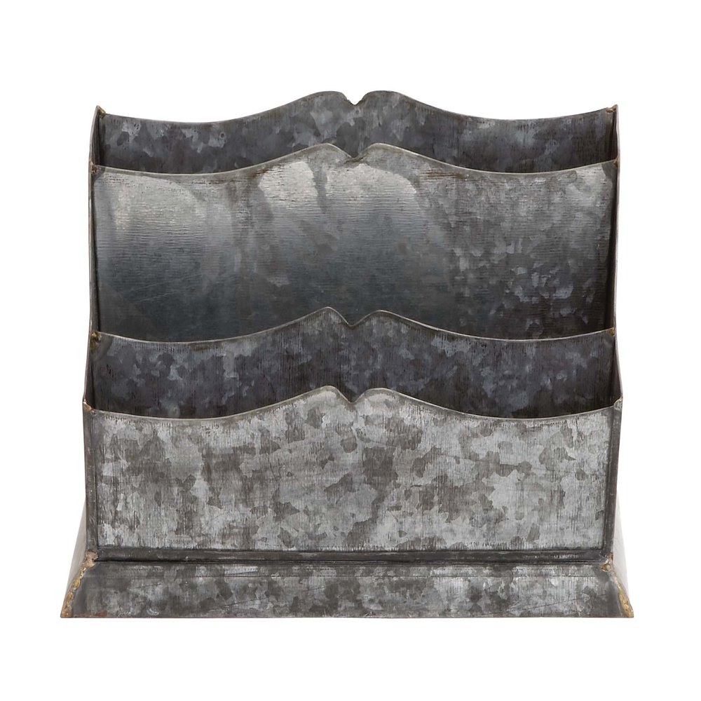 Deco 79 Metal Magazine Holder, 12 by 7"