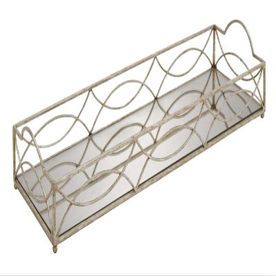 Deco 79 Metal Mirror, Tray, 18 by 3"