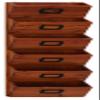 Deco 79 Wood Rectangle Magazine Rack Holder with Suspended Baskets and Label Slot, 3" x 12" x 36", Brown view 1