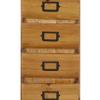 Deco 79 Wood Rectangle Magazine Rack Holder with Suspended Baskets and Label Slot, 3" x 12" x 36", Brown view 2