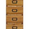 Deco 79 Wood Rectangle Magazine Rack Holder with Suspended Baskets and Label Slot, 3" x 12" x 36", Brown view 4