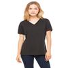 BELLA+CANVAS Missy's Relaxed Jersey Short-Sleeve V-Neck T-Shirt (6405)- CHRCL Blck Trbln,Large view 1