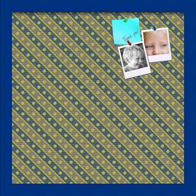 PinPix Decorative pin Cork Bulletin Board Made from Canvas, Bright Pattern Printed at 16x16 Inches and Framed in Blue Stain on Beech (PinPix-434)