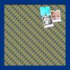 PinPix Decorative pin Cork Bulletin Board Made from Canvas, Bright Pattern Printed at 16x16 Inches and Framed in Blue Stain on Beech (PinPix-434) view 1