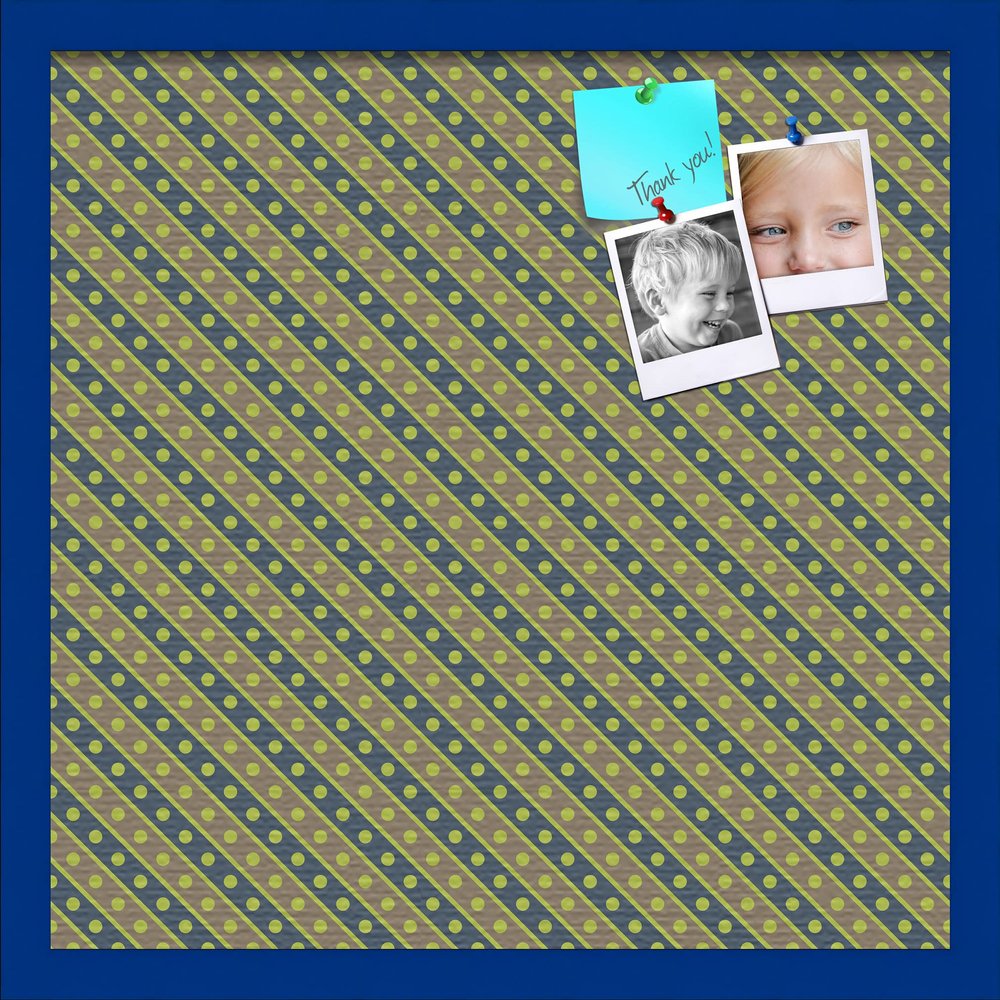PinPix Decorative pin Cork Bulletin Board Made from Canvas, Bright Pattern Printed at 20x20 Inches and Framed in Blue Stain on Beech (PinPix-434)