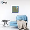 PinPix Decorative pin Cork Bulletin Board Made from Canvas, Bright Pattern Printed at 20x20 Inches and Framed in Blue Stain on Beech (PinPix-434) view 4