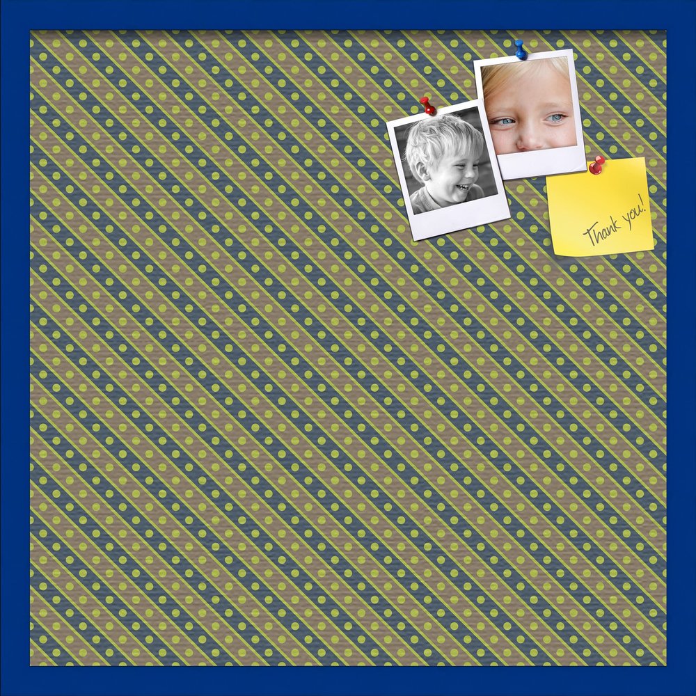 PinPix Decorative pin Cork Bulletin Board Made from Canvas, Bright Pattern Printed at 24x24 Inches and Framed in Blue Stain on Beech (PinPix-434)