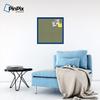 PinPix Decorative pin Cork Bulletin Board Made from Canvas, Bright Pattern Printed at 24x24 Inches and Framed in Blue Stain on Beech (PinPix-434) view 4