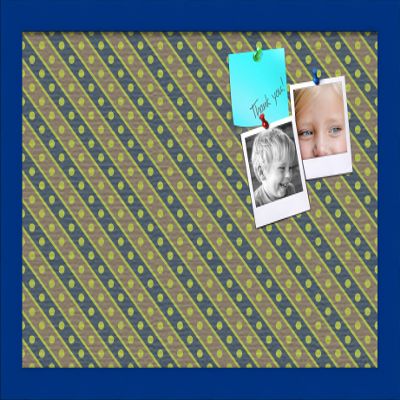 PinPix Decorative pin Cork Bulletin Board Made from Canvas, Bright Pattern Printed at 18x12 Inches and Framed in Blue Stain on Beech (PinPix-434)