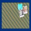 PinPix Decorative pin Cork Bulletin Board Made from Canvas, Bright Pattern Printed at 18x12 Inches and Framed in Blue Stain on Beech (PinPix-434) view 1