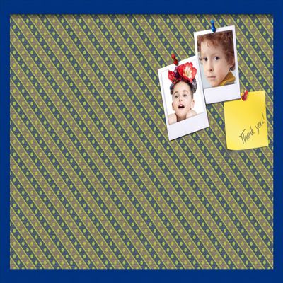 PinPix Decorative pin Cork Bulletin Board Made from Canvas, Bright Pattern Printed at 30x20 Inches and Framed in Blue Stain on Beech (PinPix-434)